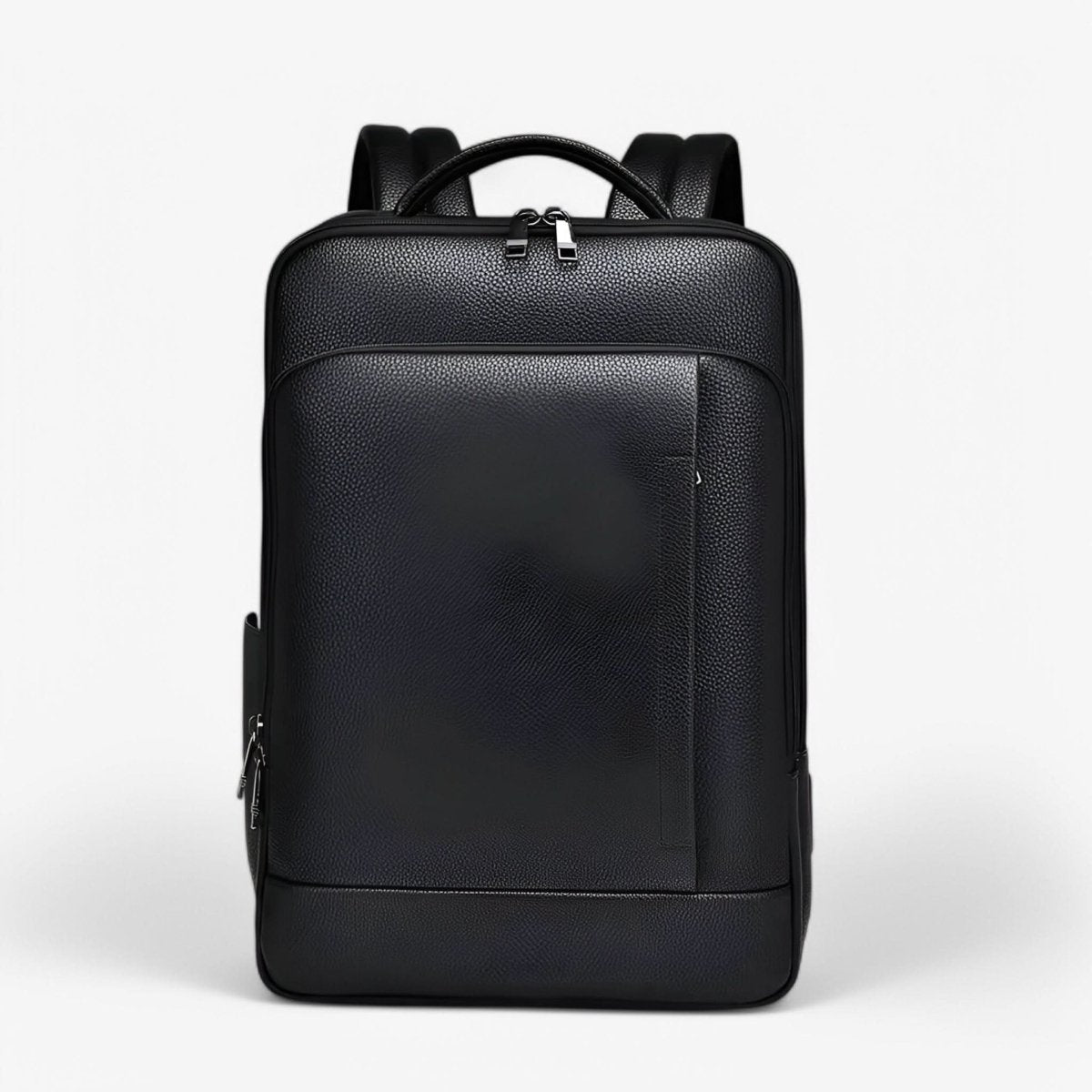 Bőr hátizsák 15.6 hüvelykes laptophoz — USB-port, fekete