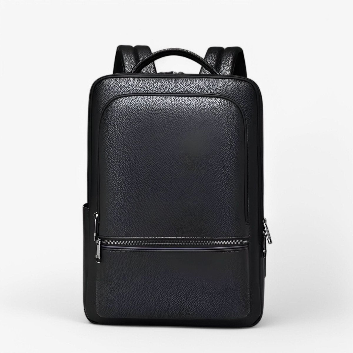 Bőr hátizsák 15.6 hüvelykes laptophoz — USB-port, fekete