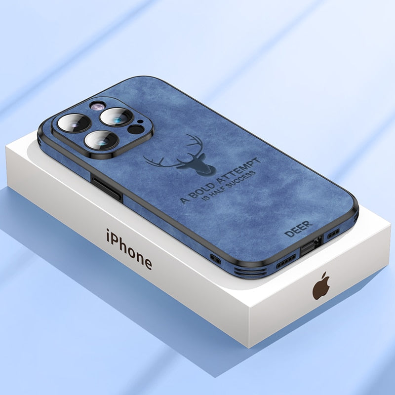 Funda delgada de cuero genuino para smartphone — Carcasa elegante y resistente a los golpes