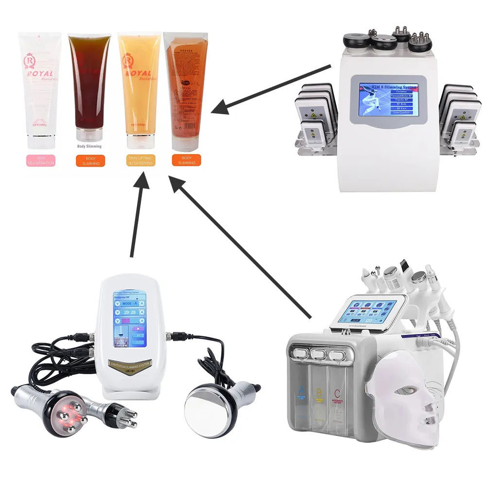 Gel conductor ultrasónico de 300g — Cavitación de 40K y RF para moldear el cuerpo