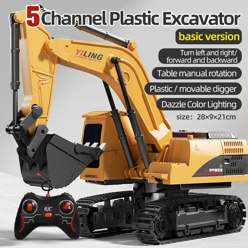 RoboExcavator radiografisch bestuurbare speelgoedgraafmachine — Legering, licht en geluid