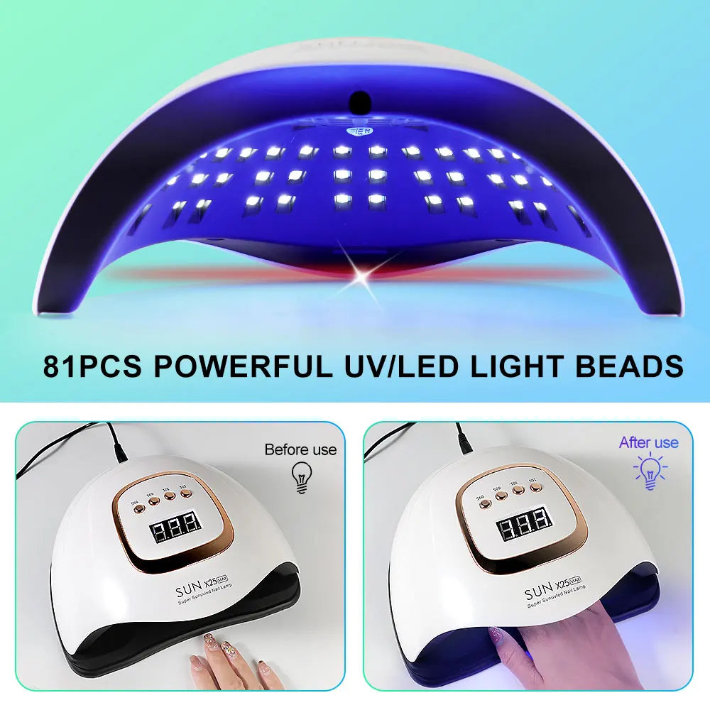 Secador de uñas con 81 LED para manicuras de gel en casa: lámpara UV/LED | livraina
