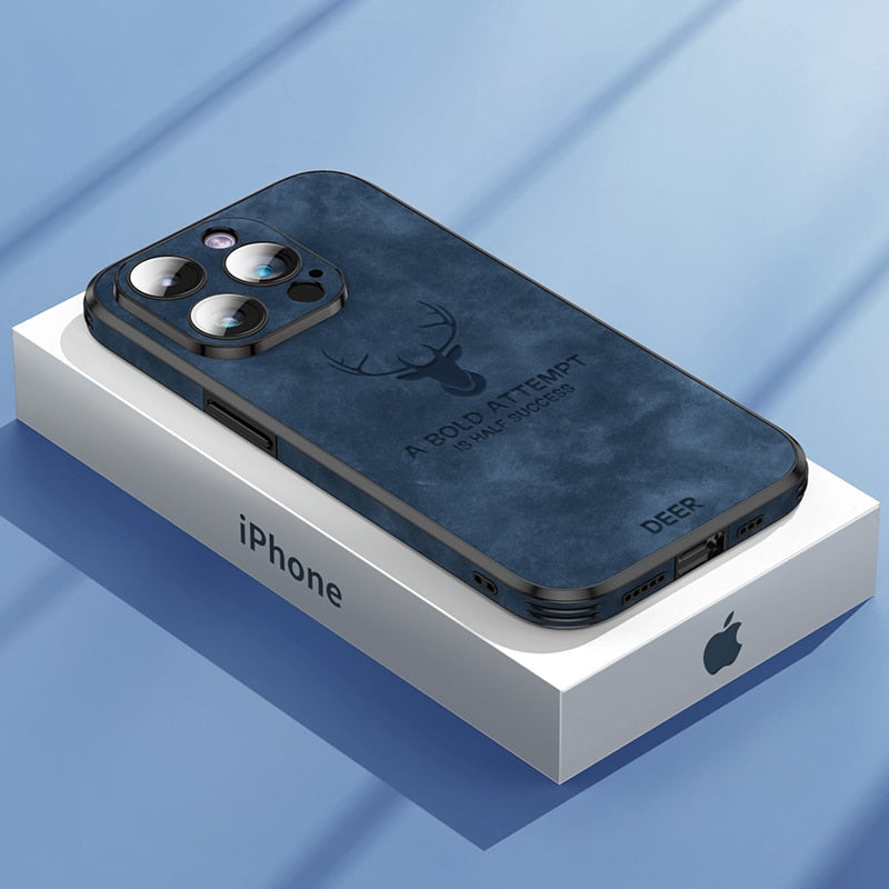 Funda delgada de cuero genuino para smartphone — Carcasa elegante y resistente a los golpes