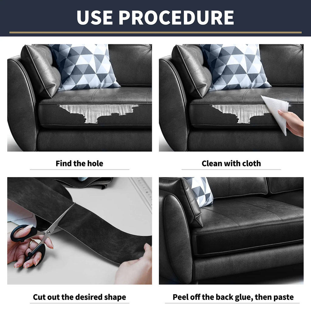 Parche autoadhesivo de cuero sintético PU para reparar muebles y accesorios