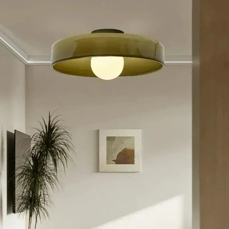 LumenGlow Nordic-loftslampe i glas — varmtransparent skærm