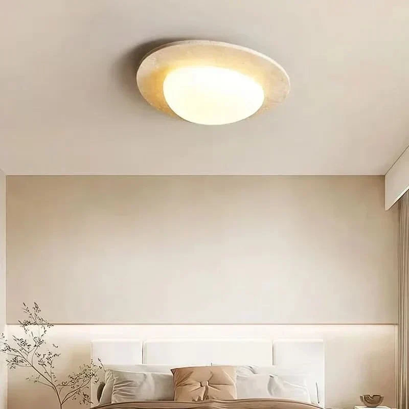 Lampada da soffitto LED in pietra naturale stile wabi-sabi | livraina