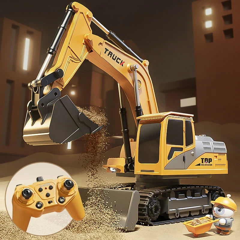 RoboExcavator radiografisch bestuurbare speelgoedgraafmachine — Legering, licht en geluid