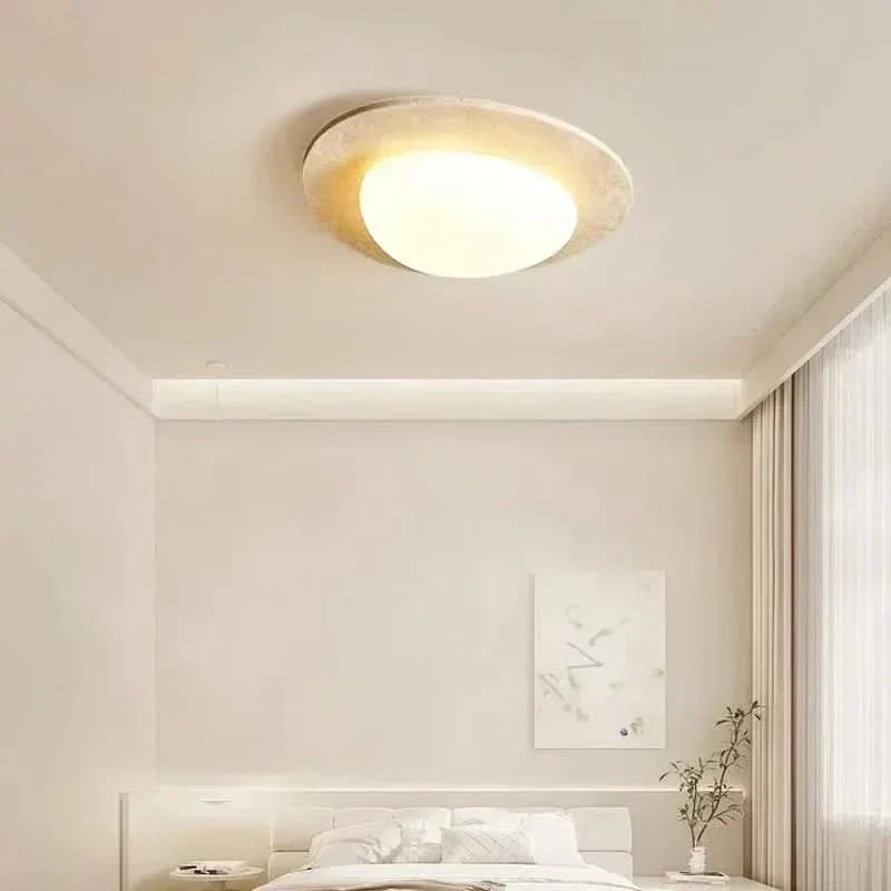 Lampada da soffitto LED in pietra naturale stile wabi-sabi | livraina
