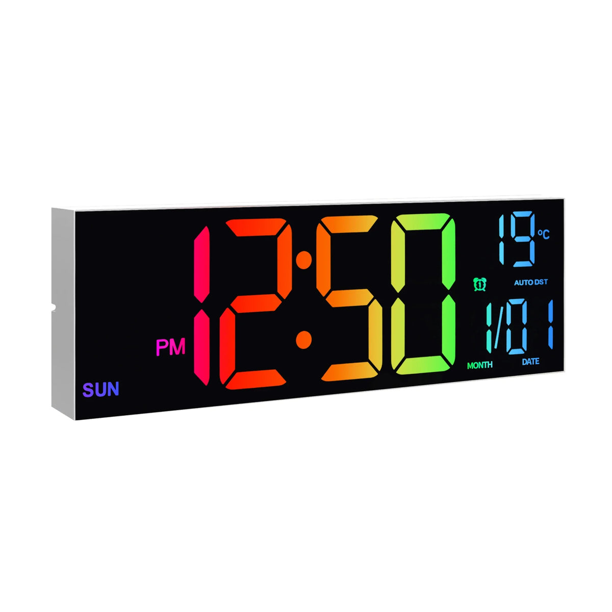 Grande orologio da parete LED LumaTime — display RGB e telecomando