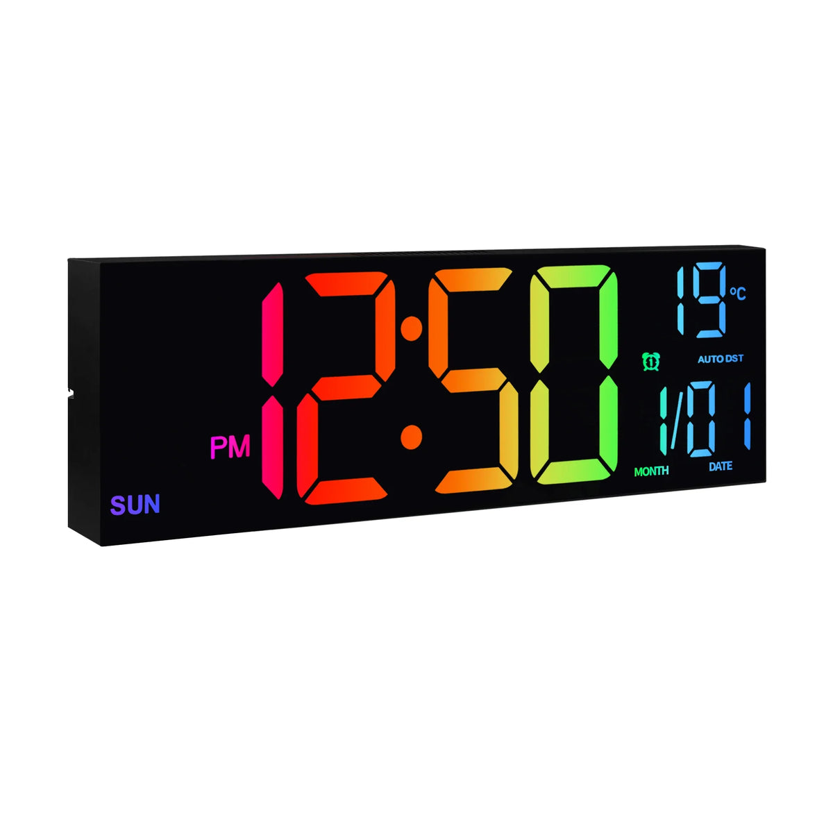Grande orologio da parete LED LumaTime — display RGB e telecomando