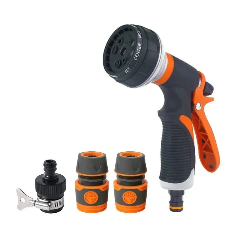Pistola pulverizadora de jardín AquaPulse — Ocho modos de pulverización, boquilla ajustable, chorro de alta presión