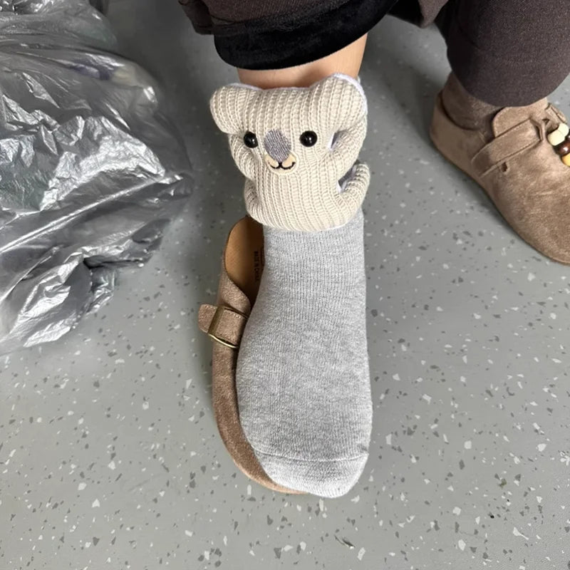 Calzini da casa 3D con animali SnugNest — Vestibilità confortevole, suola antiscivolo