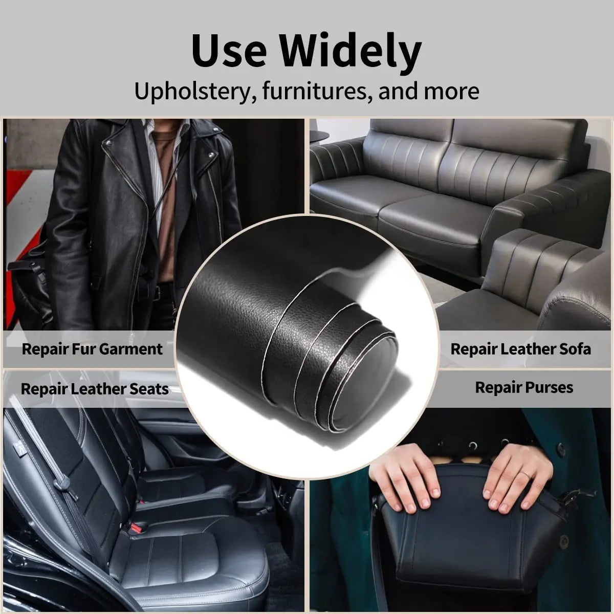 Parche autoadhesivo de cuero sintético PU para reparar muebles y accesorios