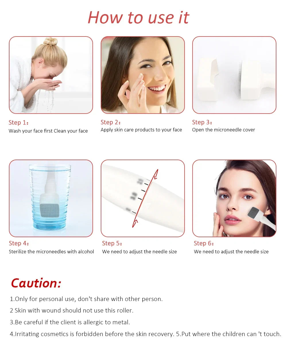 Ρυθμιζόμενο Derma Roller Stamp μικροβελονισμού 140 NovaDerm