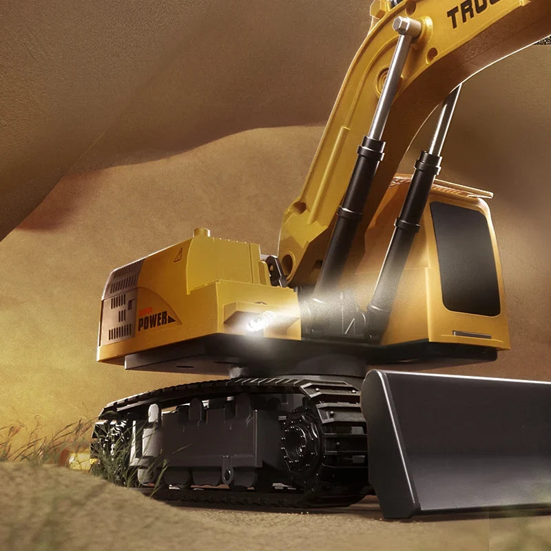 RoboExcavator radiografisch bestuurbare speelgoedgraafmachine — Legering, licht en geluid