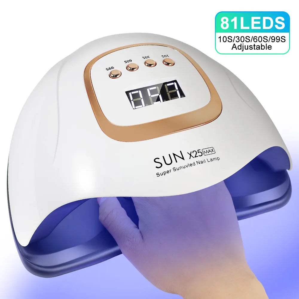 Secador de uñas con 81 LED para manicuras de gel en casa: lámpara UV/LED | livraina