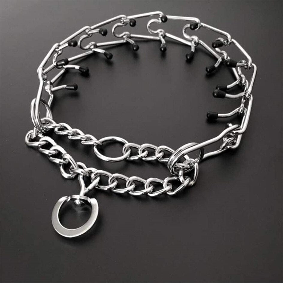 Collar de púas para perros SummitPaw - Puntas de goma y acero cromado