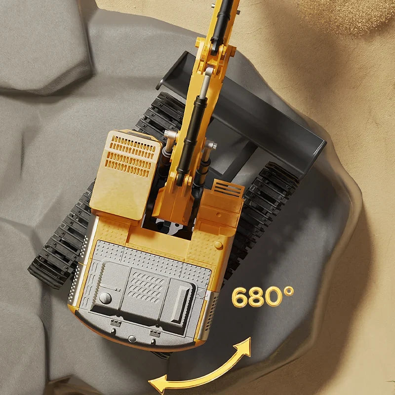 RoboExcavator radiografisch bestuurbare speelgoedgraafmachine — Legering, licht en geluid