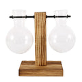 WoodenBloom hydroponisk glasvase med træstativ