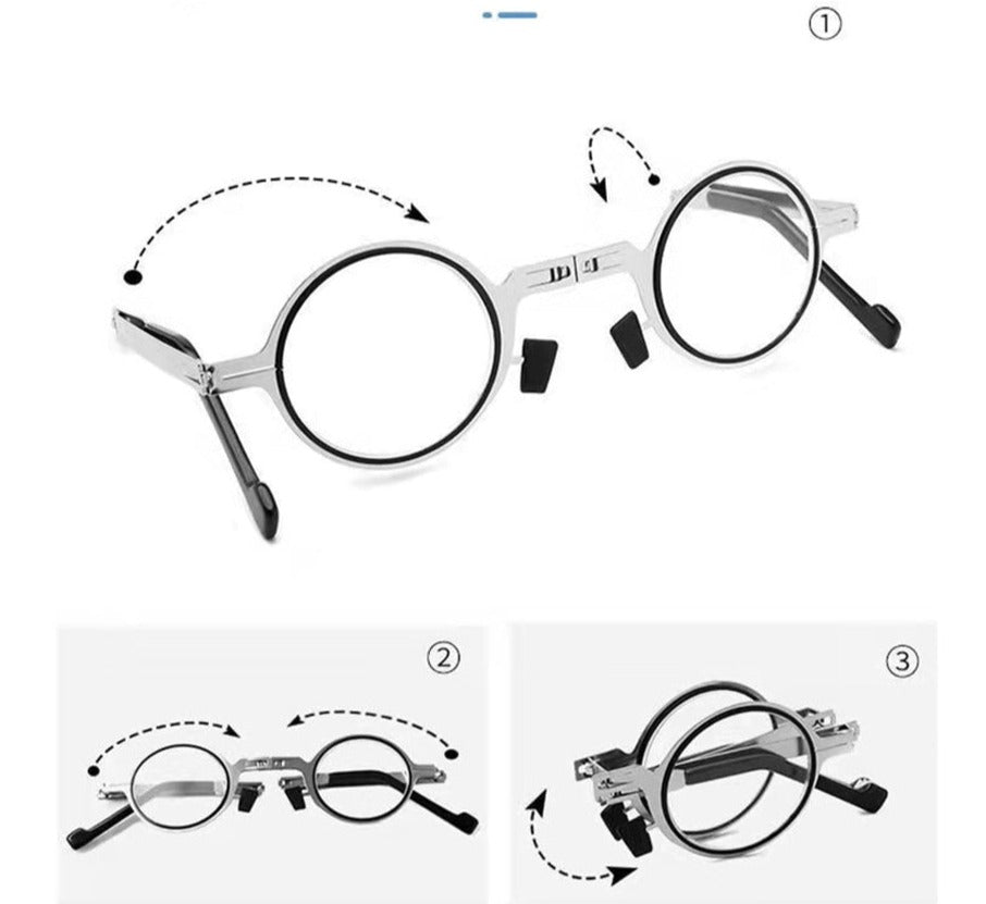 CompactView opvouwbare leesbril — ultralicht flexibel metalen montuur
