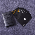 黑金防水扑克套牌——2.5 x 3.5英寸纸牌，金箔印刷