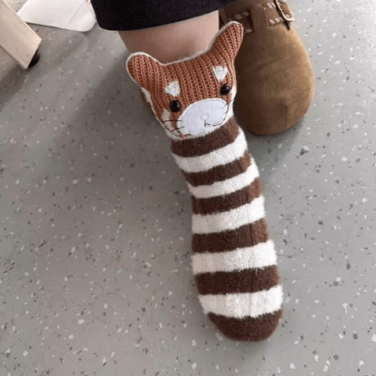 Calzini da casa 3D con animali SnugNest — Vestibilità confortevole, suola antiscivolo