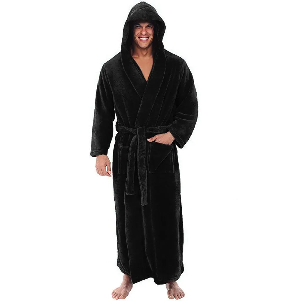 Albornoz con capucha para hombre NestEase - Calidez de felpa y comodidad para estar en casa