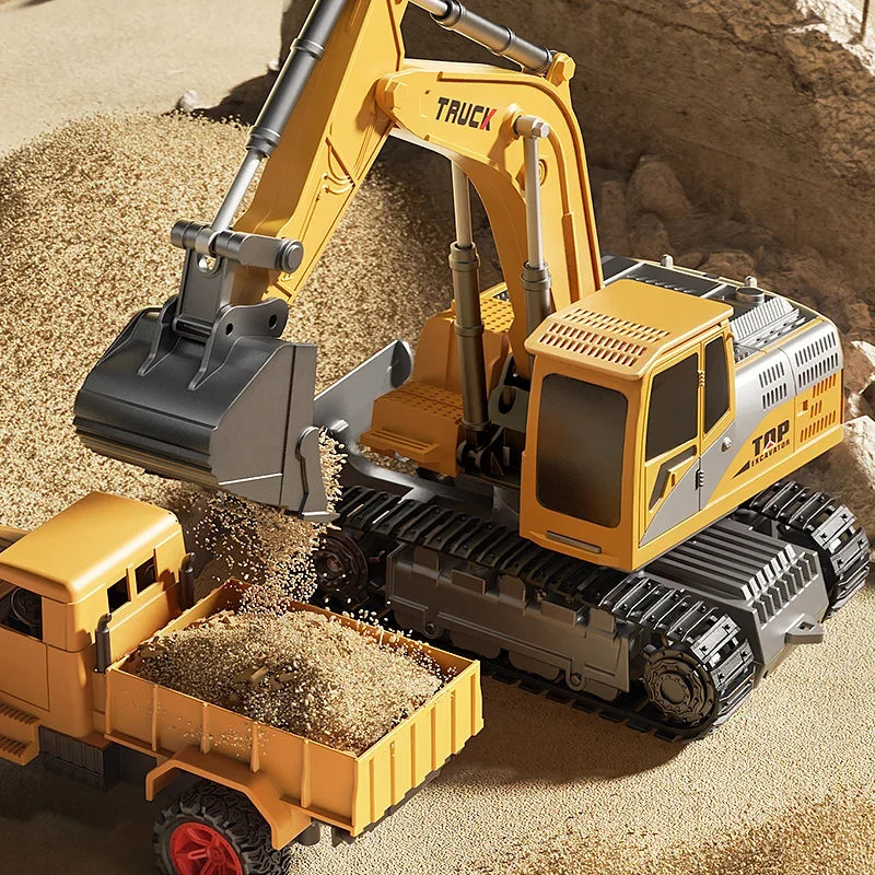 RoboExcavator radiografisch bestuurbare speelgoedgraafmachine — Legering, licht en geluid