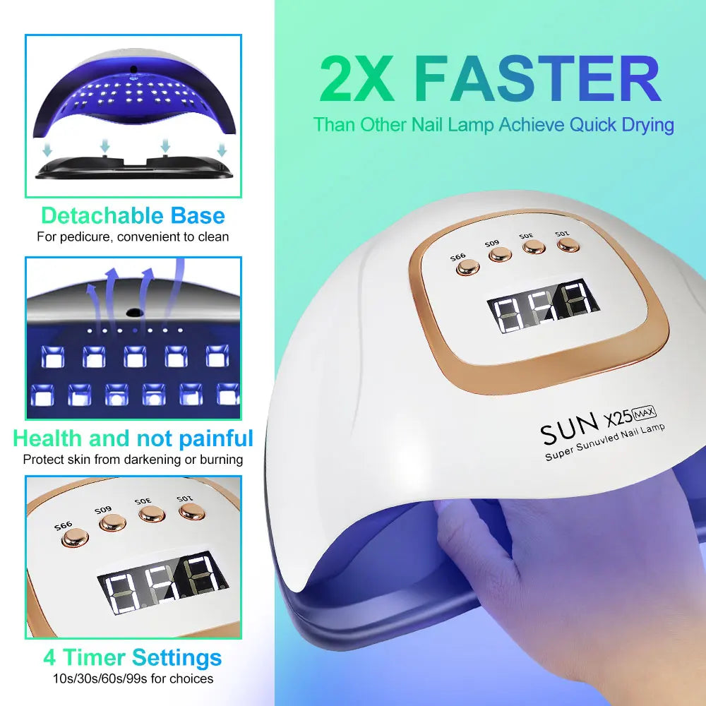 Secador de uñas con 81 LED para manicuras de gel en casa: lámpara UV/LED | livraina