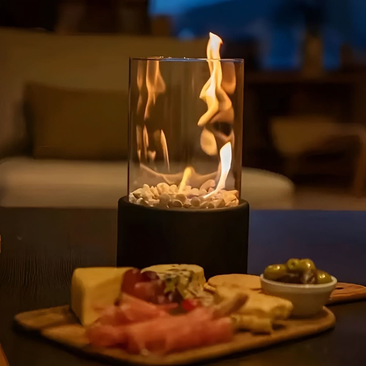 مدفأة طاولة LumaGlow بلا دخان — وهج نظيف ودافئ