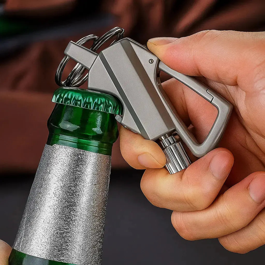 Compacte robuuste vuurstarter en flesopener
