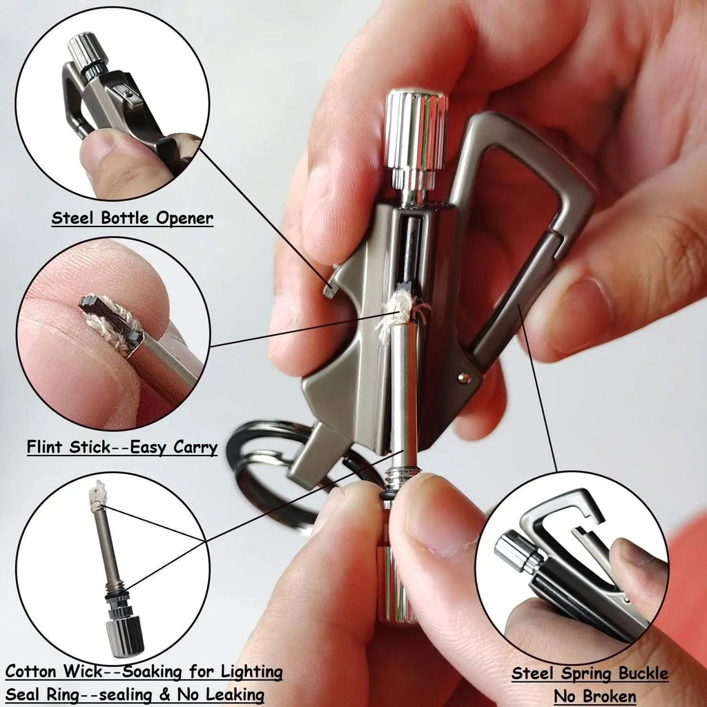 Compacte robuuste vuurstarter en flesopener