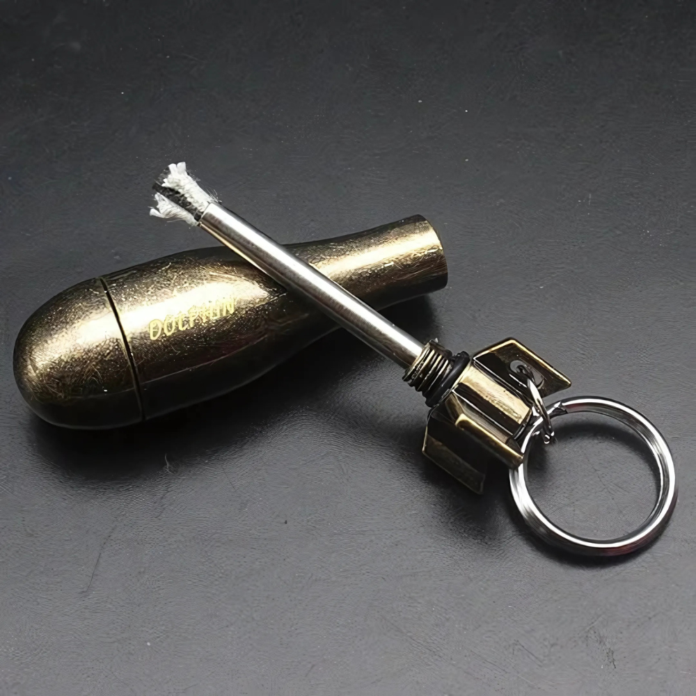 Waterproof Flint Fire Starter Keychain — Compact Survival Tool