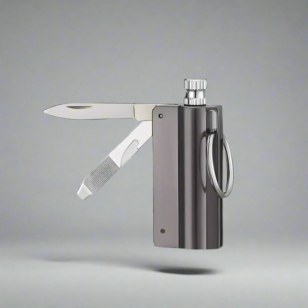 Waterproof Flint Fire Starter Keychain — Compact Survival Tool