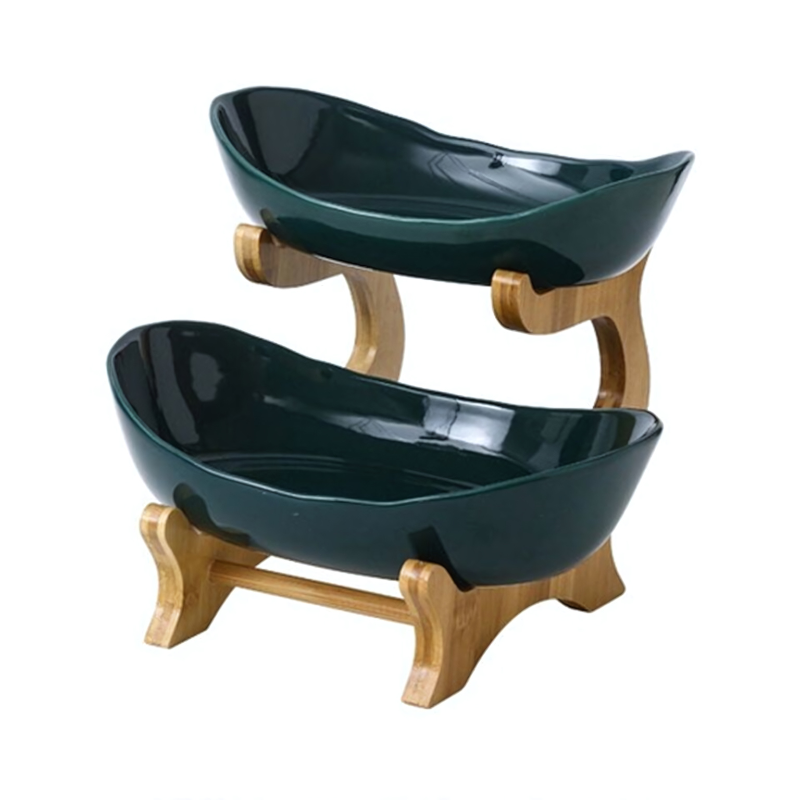 Multi-Level Fruit Organizer with Bamboo Base and Plastic Bowls | livraina