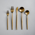 20-Piece Minimalist Gold Stainless Steel Flatware Set