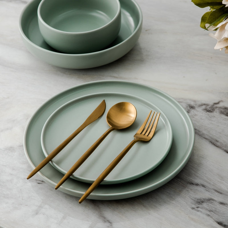 20-Piece Minimalist Gold Stainless Steel Flatware Set