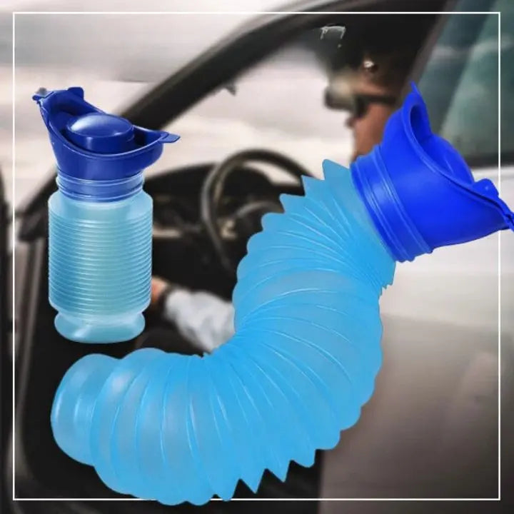 Urinol masculino expansível de 750 ml — painel azul estanque e seguro, sem BPA