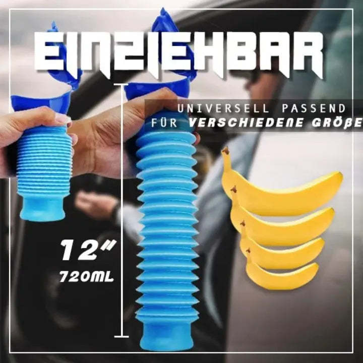 Urinol masculino expansível de 750 ml — painel azul estanque e seguro, sem BPA