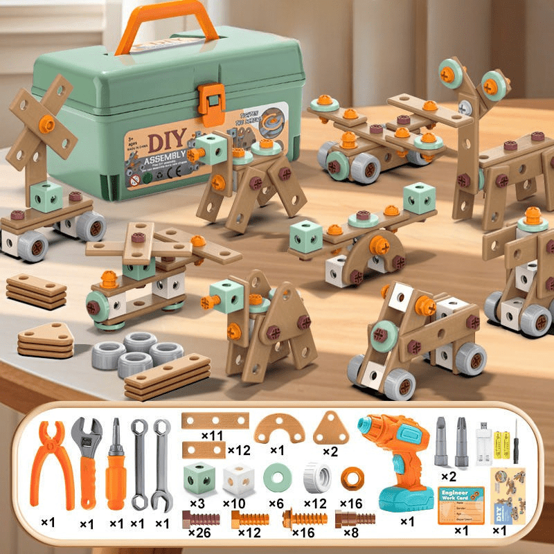 ערכת כלי בנייה ApexCraft BuildMaster בת 100 חלקים, מגיל 3+