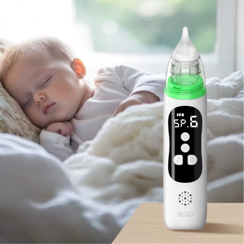 Baby Electric Nasal Aspirator — 6 Modes, Soft Silicone, Music