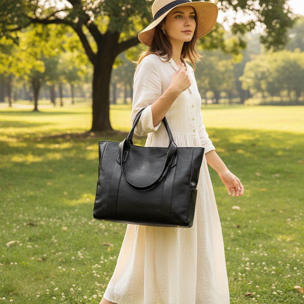 Lumera Smooth Leather Shoulder Bag — Elegant Retro Silhouette