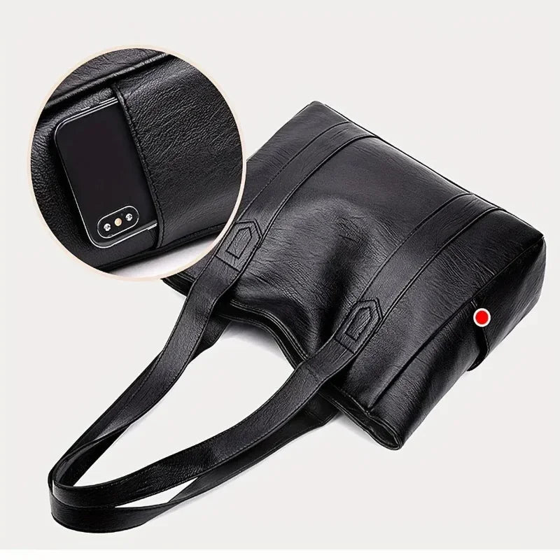 Lumera Smooth Leather Shoulder Bag — Elegant Retro Silhouette