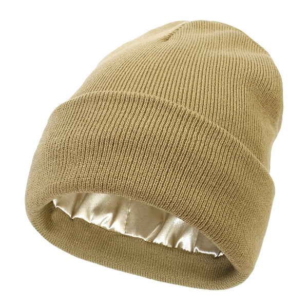 Astra Silk Winter Hat — Wool Blend, Anti-Frizz Hair Protection