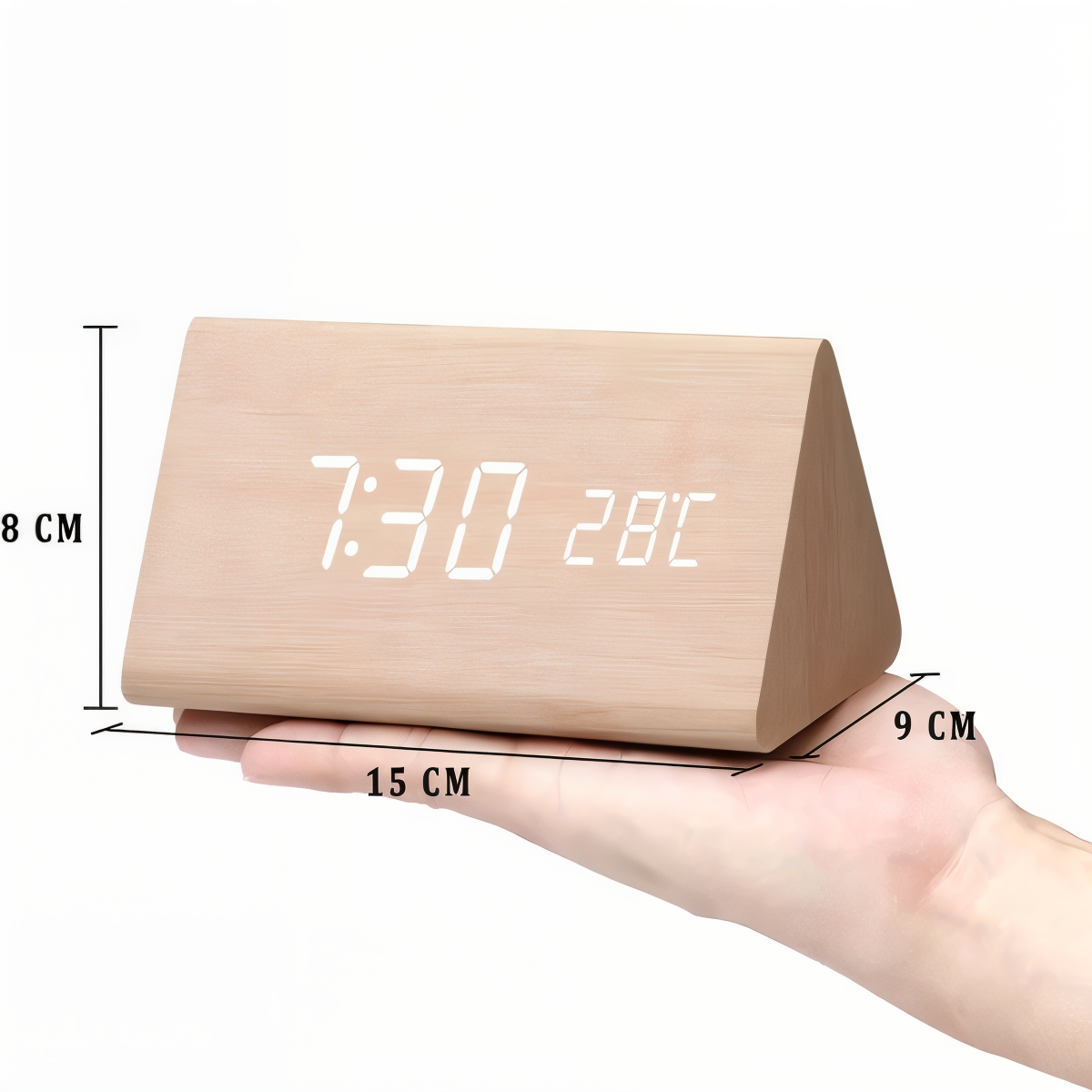 Naturalny budzik LED Harmony z wyświetlaczem klimatu | livraina