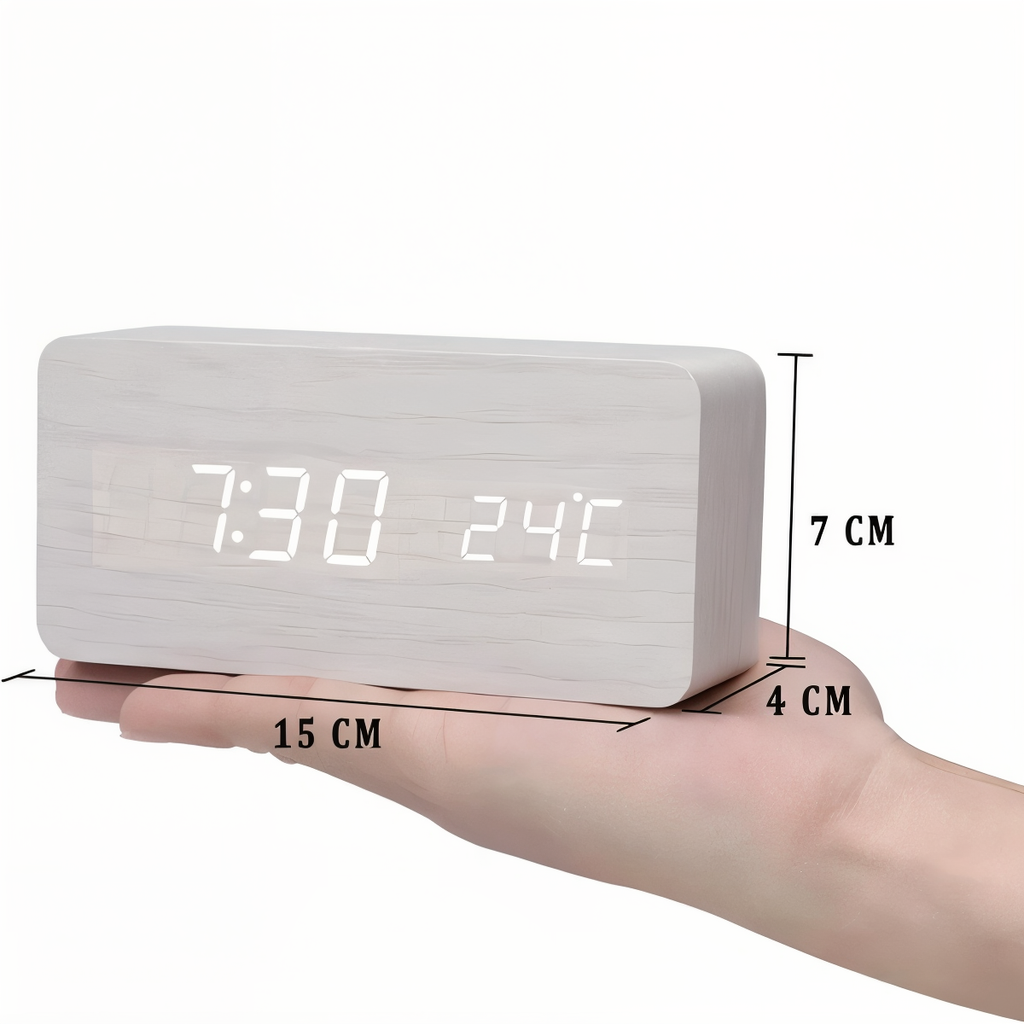 Naturalny budzik LED Harmony z wyświetlaczem klimatu | livraina