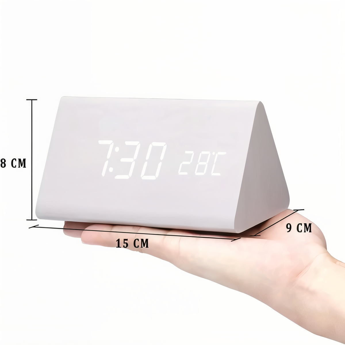 Naturalny budzik LED Harmony z wyświetlaczem klimatu | livraina
