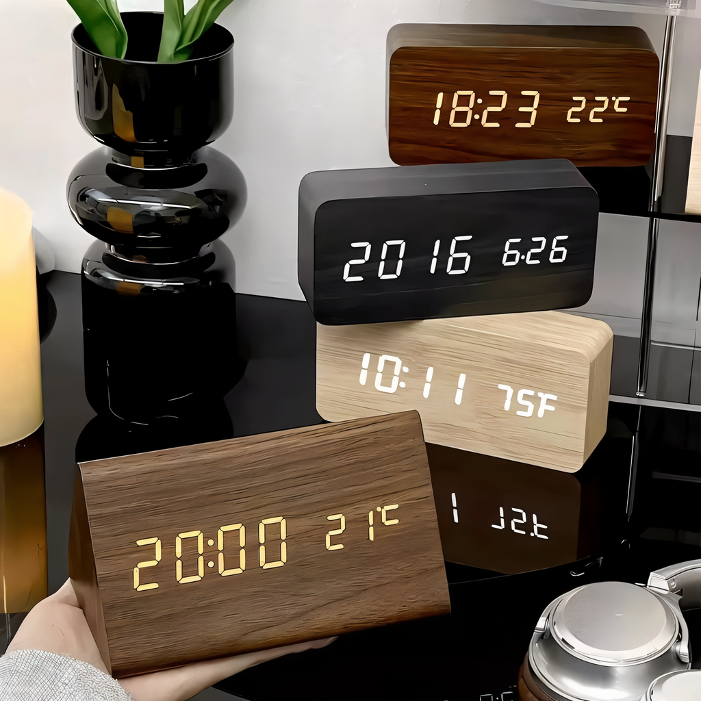 Naturalny budzik LED Harmony z wyświetlaczem klimatu | livraina