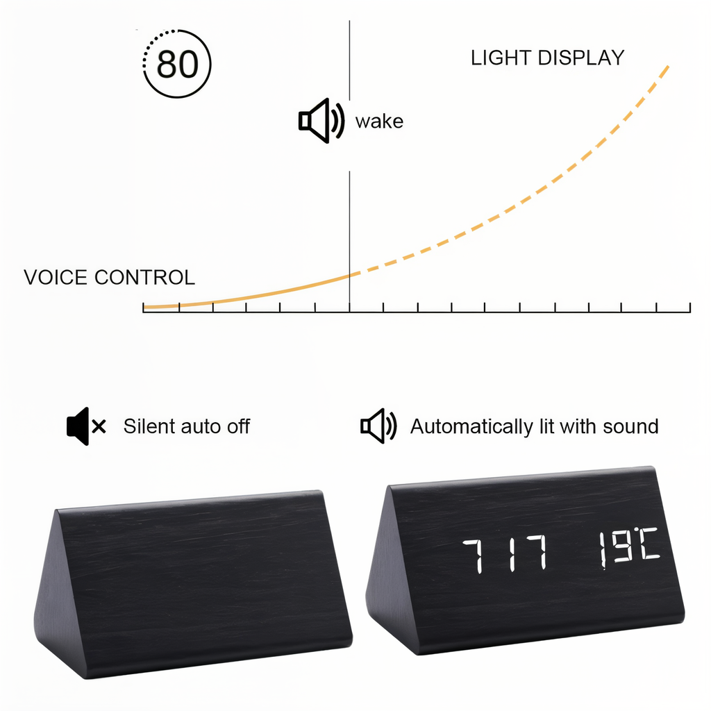 Naturalny budzik LED Harmony z wyświetlaczem klimatu | livraina