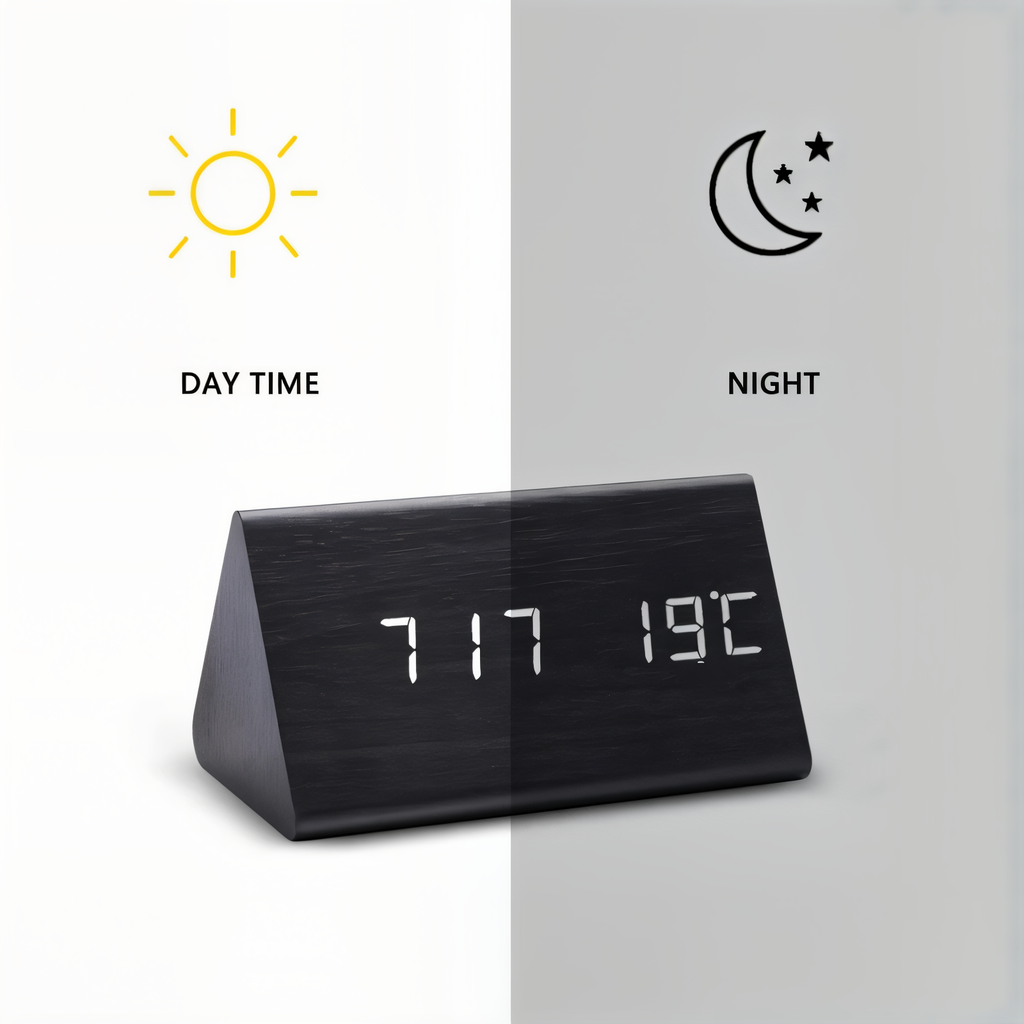Naturalny budzik LED Harmony z wyświetlaczem klimatu | livraina